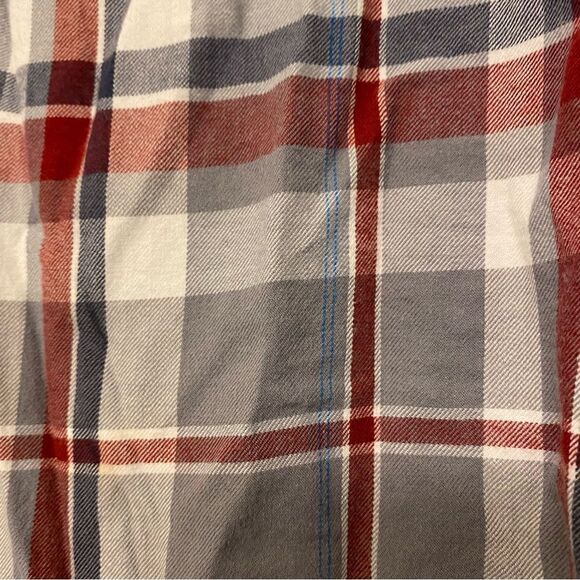 Columbia mens Burgundy gray 100% cotton plaid Long Sleeve button up Shirt-4X - Picture 8 of 9